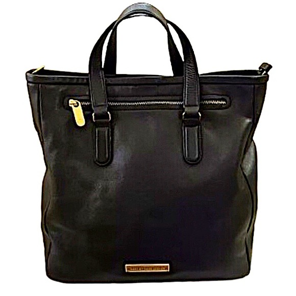 MARC JACOBS Luna Black Leather Top Handle Crossbody Tote Gold Hardware LIKE NEW - Picture 1 of 16